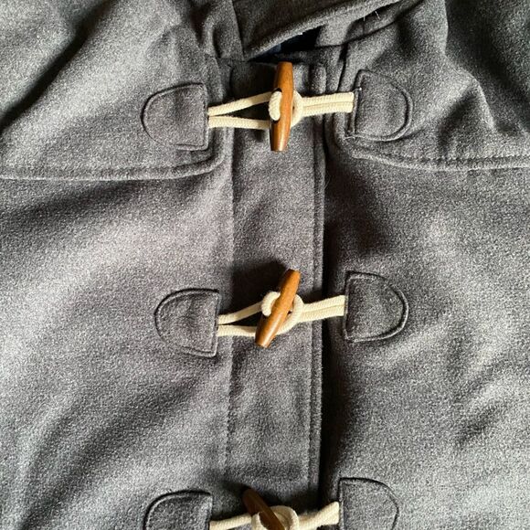 Old Navy Toggle Winter Coat Faux Fur Hooded Gray Size Small - Picture 8 of 11